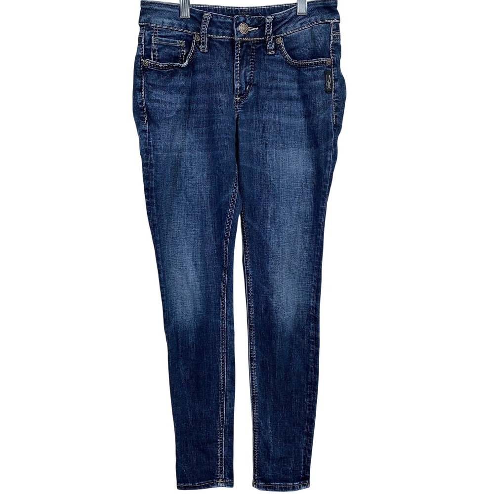 Silver Jeans Co Suki Skinny Women 26 Dark Indigo Mid Rise‎ Stretch L93023SDK390
